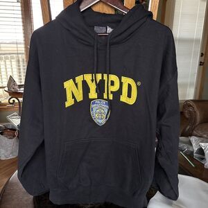 Vintage NYPD Hoodie New York Police Department Black Size XL VINTAGE